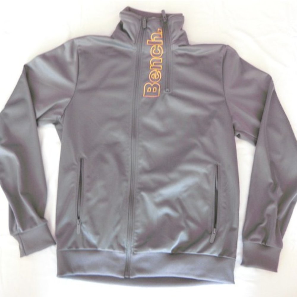 BENCH Dual-Zip Track Jacket - M Silver/Yellow (LIKE NEW, worn a few times)